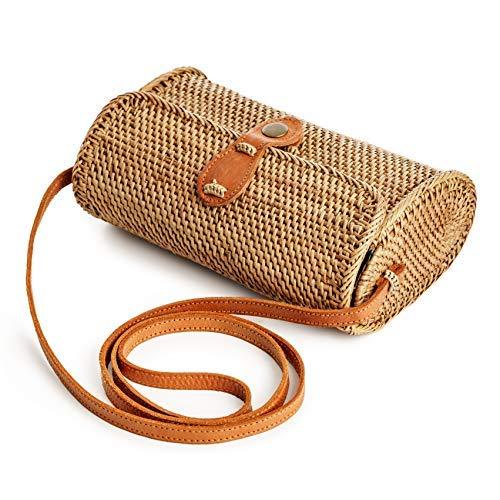 Premium Handmade Wicker Woven Purse Handbag Circle Boho Bag - Easy Pickins Store