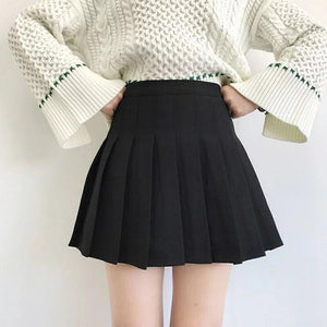 Preppy Style High Waist Chic Stitching Skirt Pleated - Easy Pickins Store
