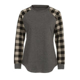Pullover O Neck Plaid Long Sleeve - Easy Pickins Store