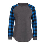 Pullover O Neck Plaid Long Sleeve - Easy Pickins Store