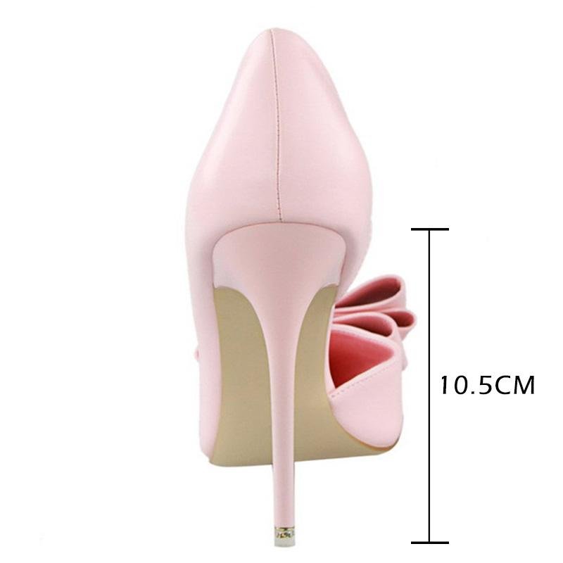 Pumps Bow High Heels Leather - Easy Pickins Store