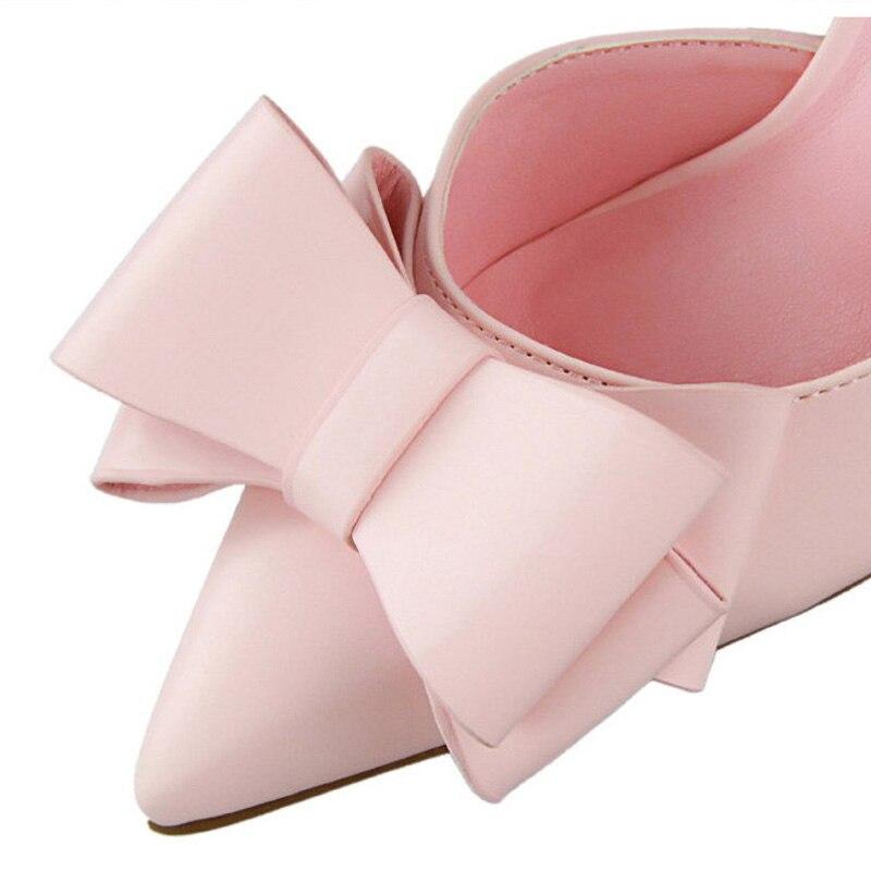 Pumps Bow High Heels Leather - Easy Pickins Store