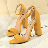 Pumps Buckle High Heels Block Plus Sizes - Easy Pickins Store