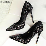 Pumps Classic Sequined Shallow High Heels Pointed - Easy Pickins Store