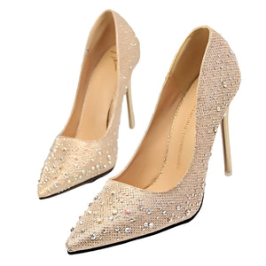 Pumps Classic Sequined Shallow High Heels Pointed - Easy Pickins Store