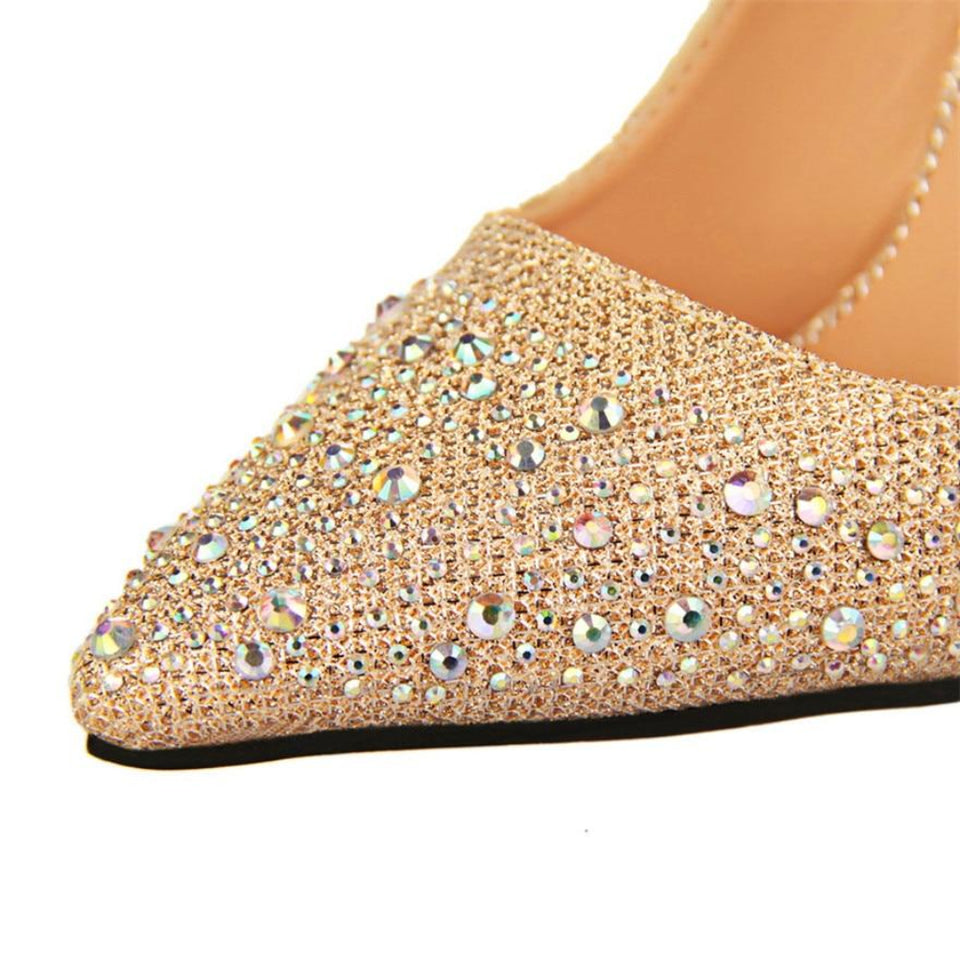 Pumps Classic Sequined Shallow High Heels Pointed - Easy Pickins Store