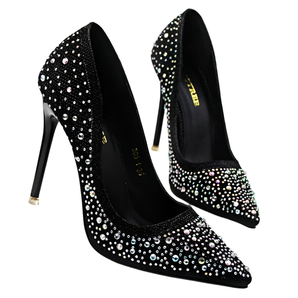 Pumps Classic Sequined Shallow High Heels Pointed - Easy Pickins Store