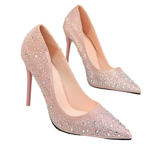 Pumps Classic Sequined Shallow High Heels Pointed - Easy Pickins Store