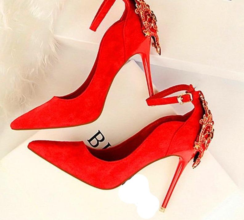 Pumps Crystal Solid Buckle Shallow High Heels - Easy Pickins Store