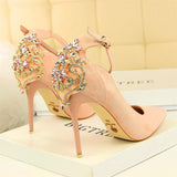 Pumps Crystal Solid Buckle Shallow High Heels - Easy Pickins Store