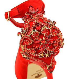 Pumps Crystal Solid Buckle Shallow High Heels - Easy Pickins Store