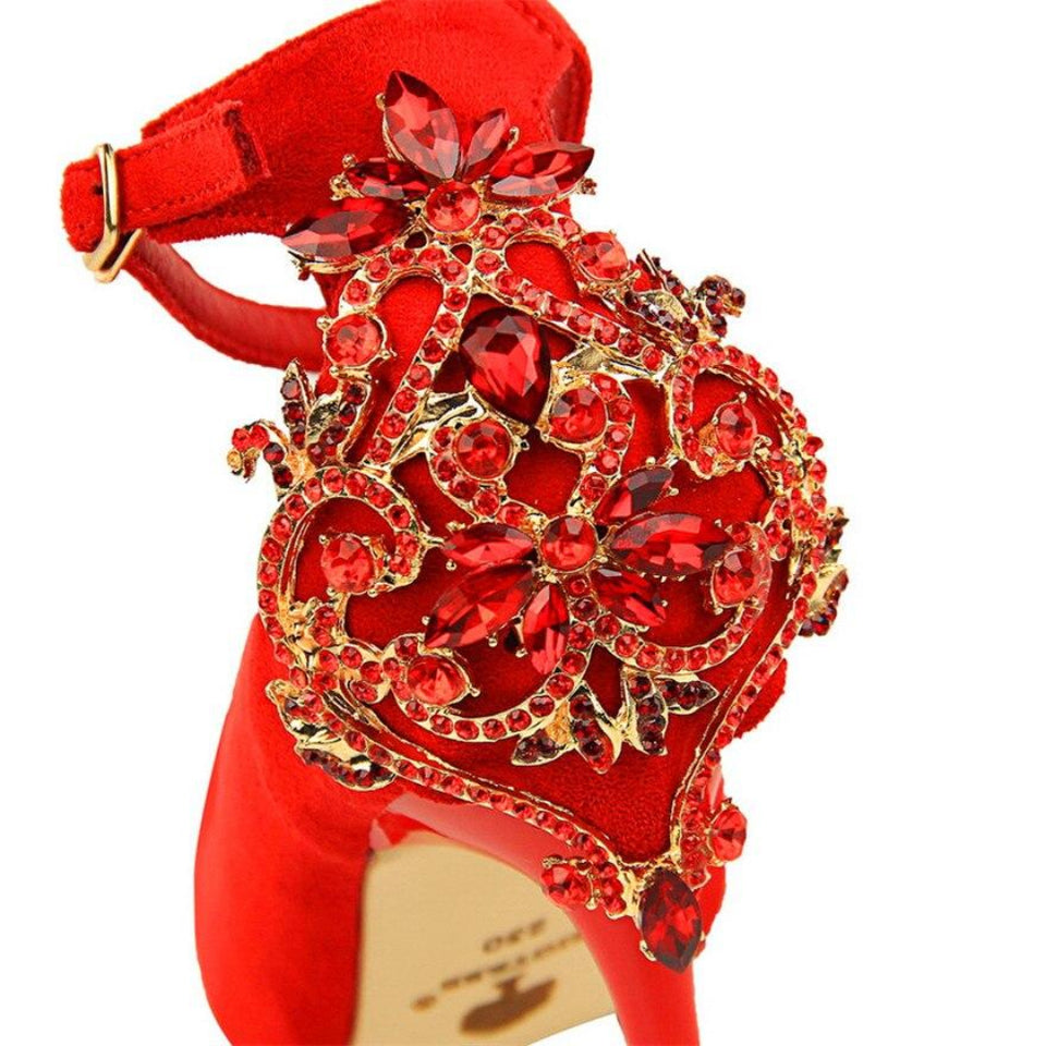 Pumps Crystal Solid Buckle Shallow High Heels - Easy Pickins Store