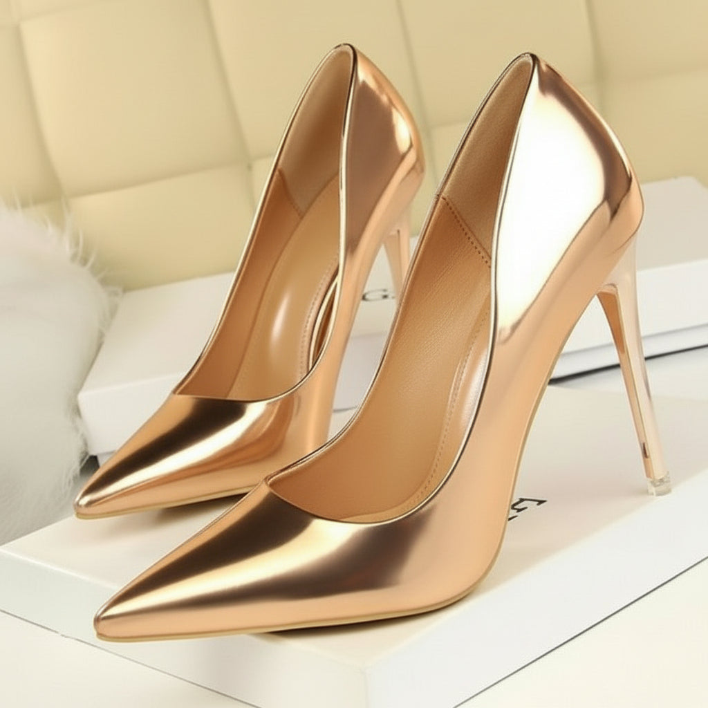 Pumps Leather High Heels Plus Sizes - Easy Pickins Store