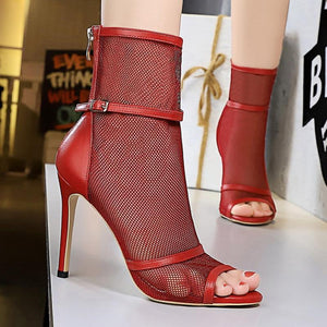 Pumps Mesh High Heels Buckle - Easy Pickins Store