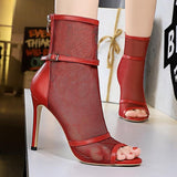 Pumps Mesh High Heels Buckle - Easy Pickins Store