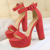 Pumps Platform High Block Heels Buckle - Easy Pickins Store