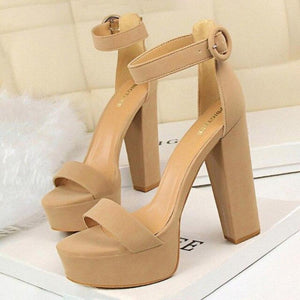 Pumps Platform High Block Heels Buckle - Easy Pickins Store