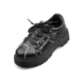 Punk Dark Platform Boots Bugle Retro Slope Lace Up Thick Sole - Easy Pickins Store