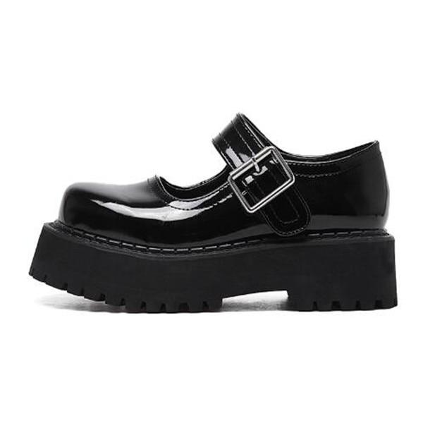 Punk Dark Platform Boots Bugle Retro Slope Lace Up Thick Sole - Easy Pickins Store