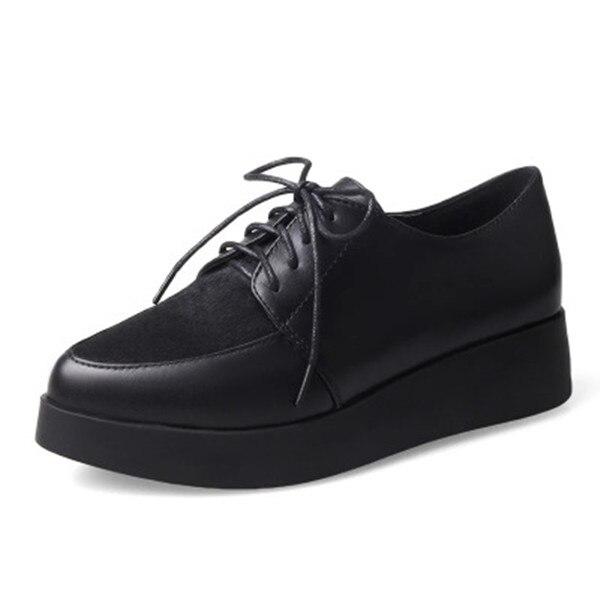 Punk Dark Platform Boots Bugle Retro Slope Lace Up Thick Sole - Easy Pickins Store