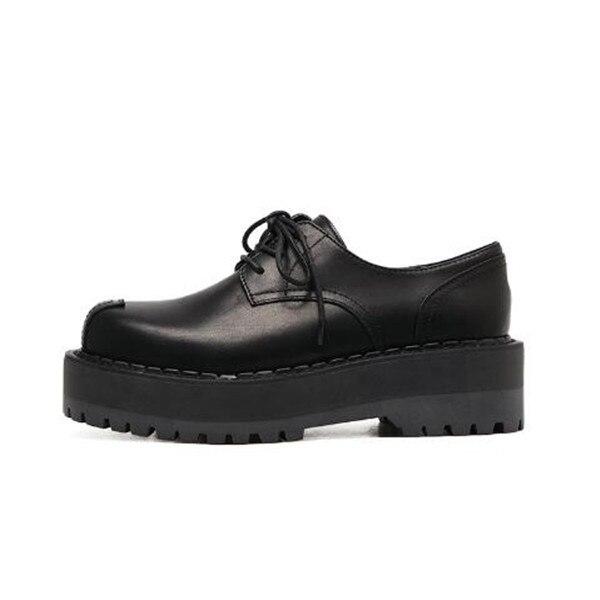 Punk Dark Platform Boots Bugle Retro Slope Lace Up Thick Sole - Easy Pickins Store