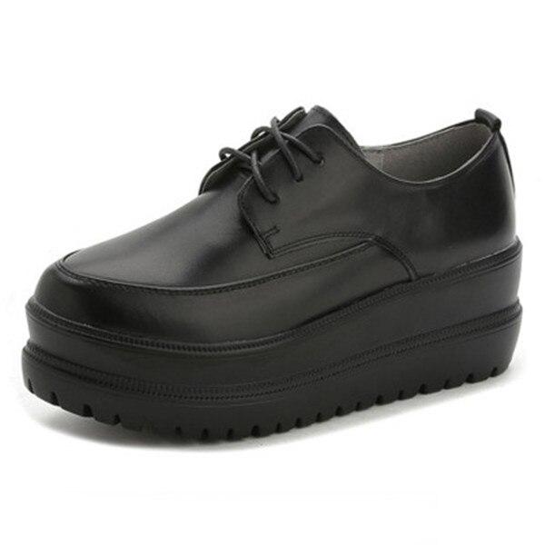 Punk Dark Platform Boots Bugle Retro Slope Lace Up Thick Sole - Easy Pickins Store