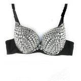 Punk Lady Goth Silver Push Up Studded Bra - Easy Pickins Store