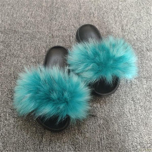Raccoon Fur Flip Flops - Easy Pickins Store