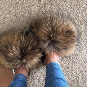 Raccoon Fur Flip Flops - Easy Pickins Store