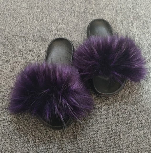 Raccoon Fur Flip Flops - Easy Pickins Store