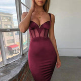 Rayon Bandage Dress Mesh Insert Bandage Black Bodycon - Easy Pickins Store