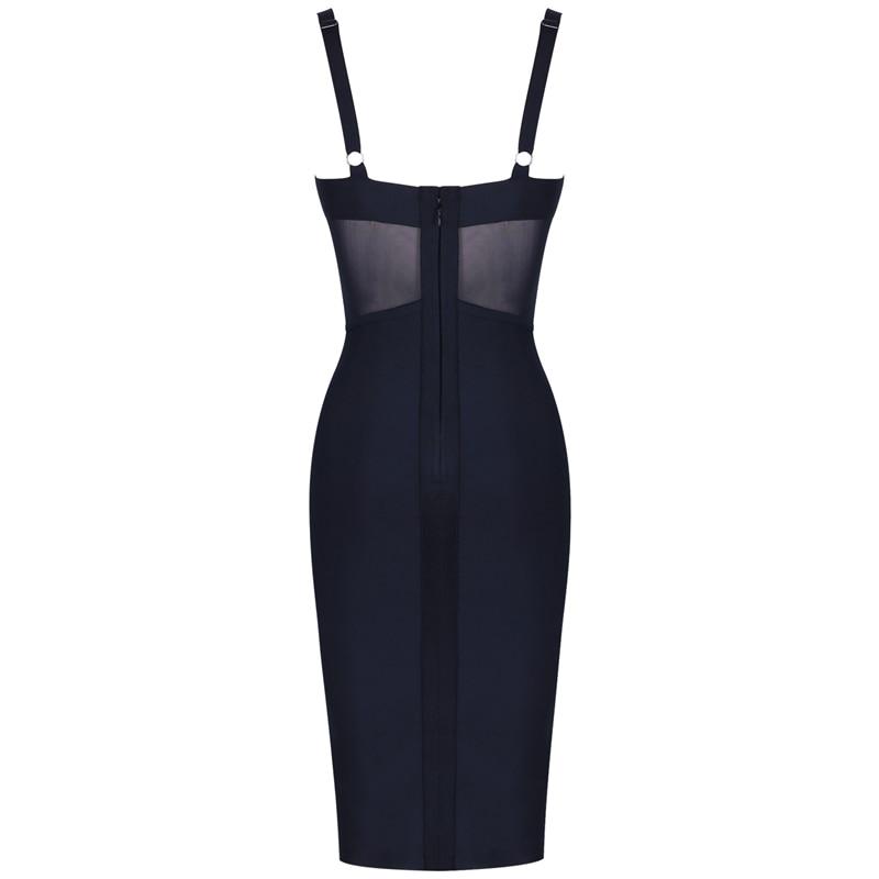 Rayon Bandage Dress Mesh Insert Bandage Black Bodycon - Easy Pickins Store