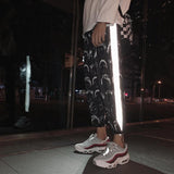 Reflective Harem Pants Hip Hop Street-wear Ankle Length Mid Loose Pencil - Easy Pickins Store