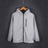 Reflective Jacket Windbreaker Jacket Hooded Zipper Jacket - Easy Pickins Store