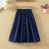 Retro High Waist Pleated Midi Skirt - Easy Pickins Store