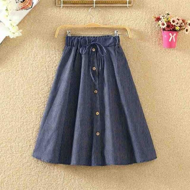 Retro High Waist Pleated Midi Skirt - Easy Pickins Store