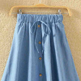 Retro High Waist Pleated Midi Skirt - Easy Pickins Store