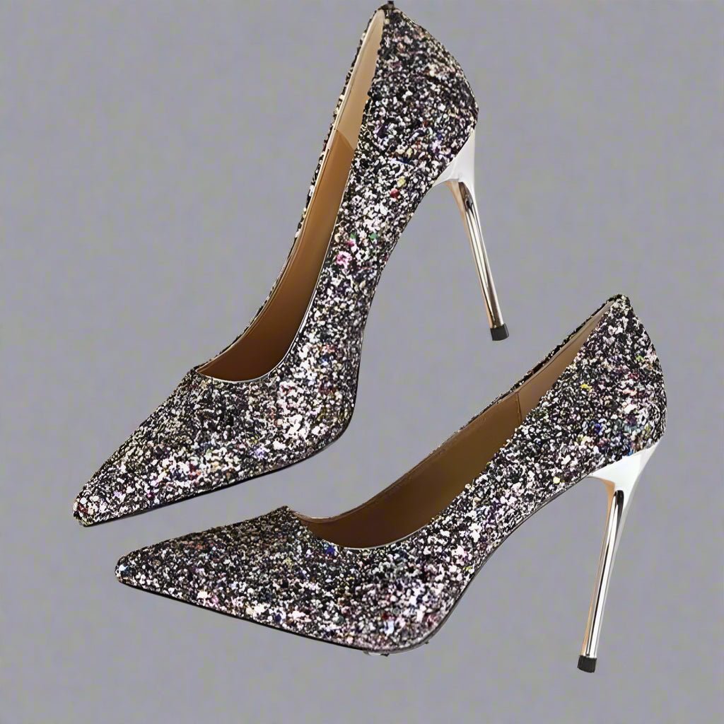 Rhinestone High Heels Pointed Pumps Plus Sizes - Easy Pickins Store