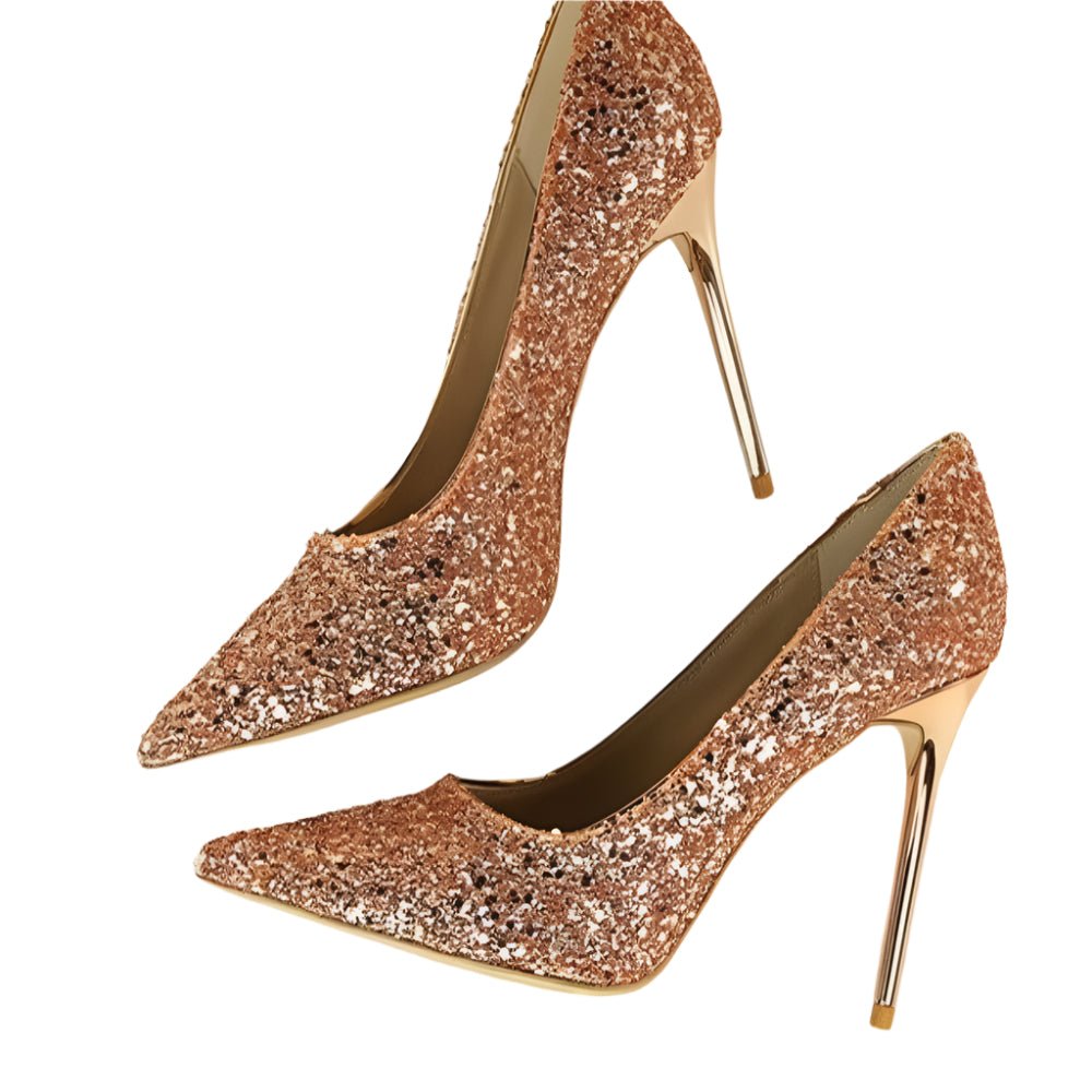 Rhinestone High Heels Pointed Pumps Plus Sizes - Easy Pickins Store