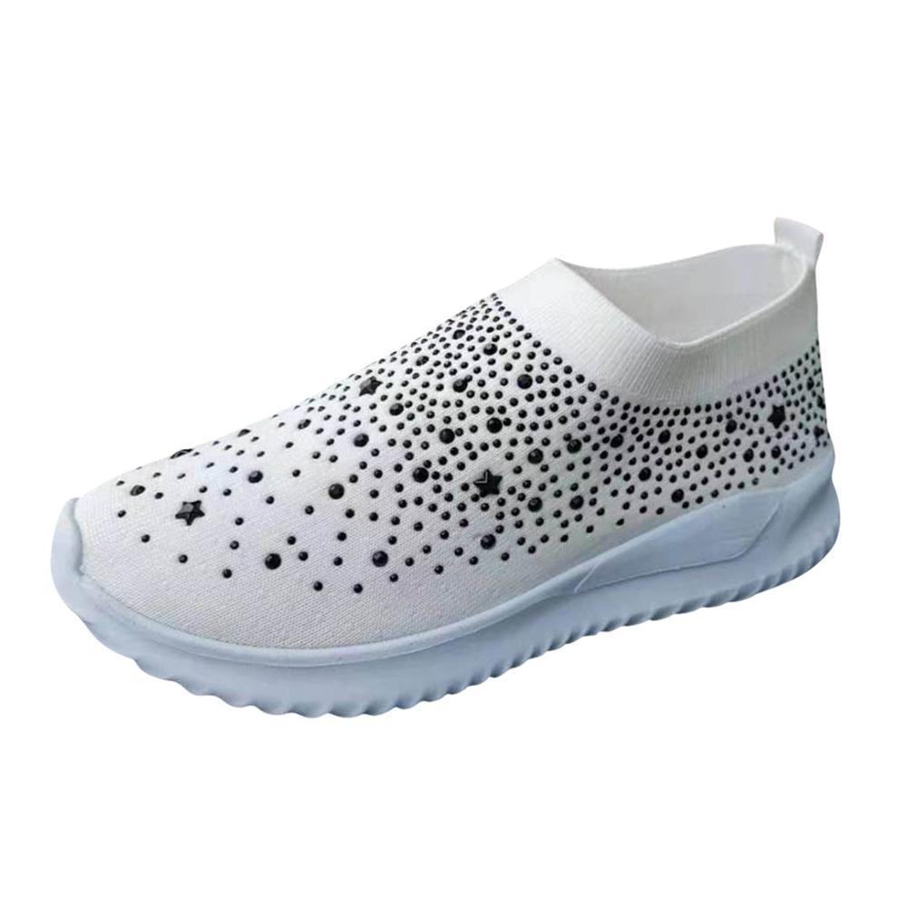 Rhinestone Soft Sole Breathable Sneakers - Easy Pickins Store