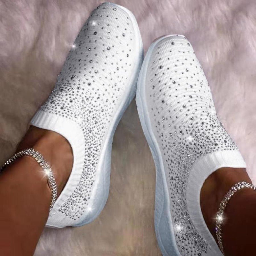 Rhinestone Soft Sole Breathable Sneakers - Easy Pickins Store