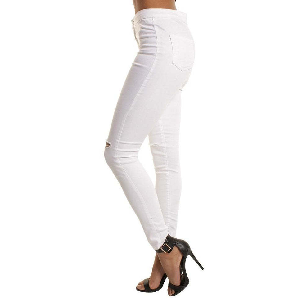 Ripped Casual Slim Hole Long Zippers Jeans - Easy Pickins Store