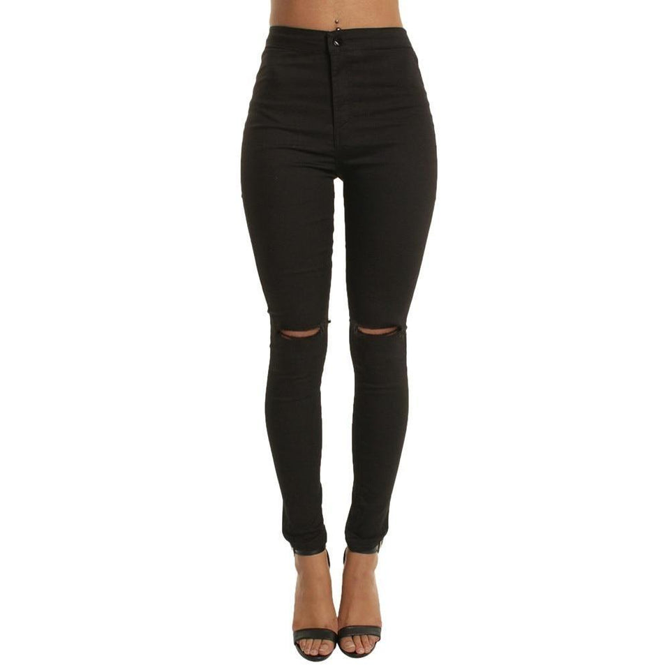 Ripped Casual Slim Hole Long Zippers Jeans - Easy Pickins Store