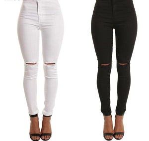 Ripped Casual Slim Hole Long Zippers Jeans - Easy Pickins Store