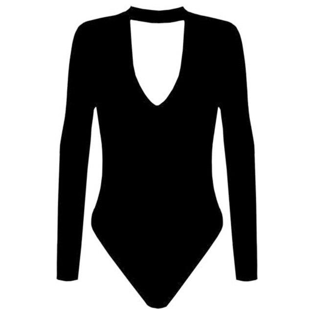 Romper Deep V Neck One Piece Long Sleeve Bodysuit - Easy Pickins Store