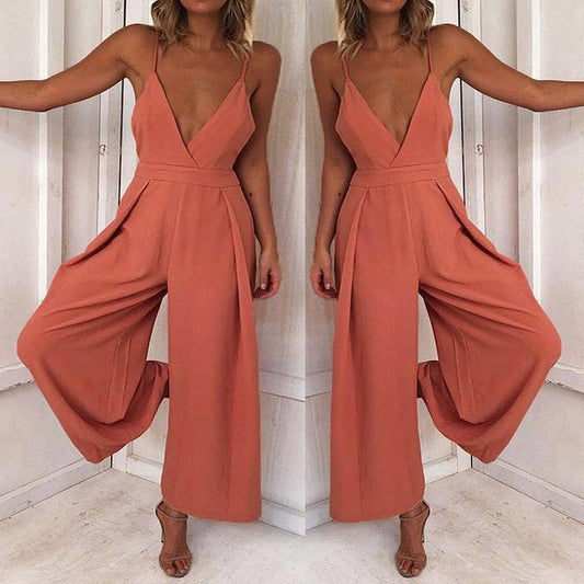Rompers Jumpsuit Long Loose Backless - Easy Pickins Store