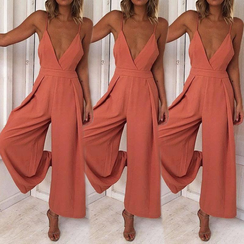 Rompers Jumpsuit Long Loose Backless - Easy Pickins Store