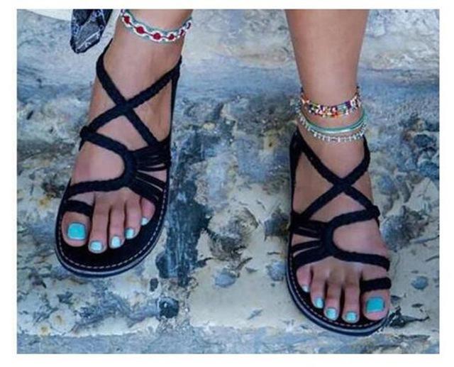 Rope Knot Toe Flat Sandals - Easy Pickins Store