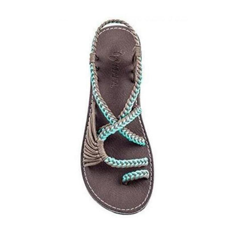 Rope Knot Toe Flat Sandals - Easy Pickins Store