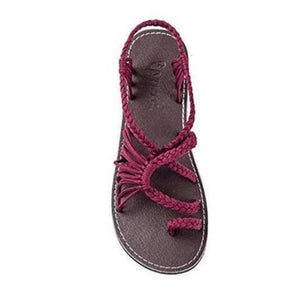 Rope Knot Toe Flat Sandals - Easy Pickins Store